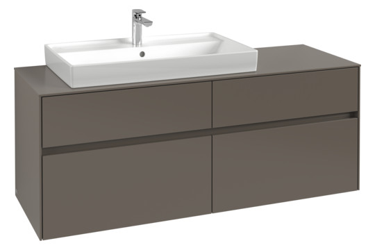 V&B Waschtischunterschrank Collaro 140x54,8x50cm, Waschtisch links, white wood