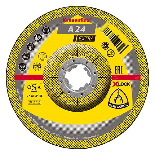 KLINGSPOR-Schruppscheibe A24EXTRA X-LOCK - 125x6mm