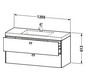 Duravit Waschtischunterschrankset Brioso 120 x 48 cm, chrom/Graphit matt, ohne Hahnloch
