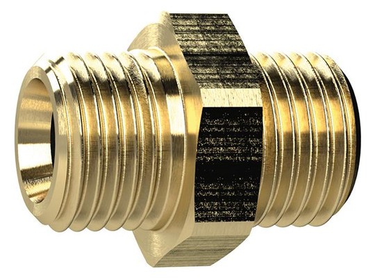 RIEGLER-Doppelnippel aus Messing - G1/8 auf G1/8