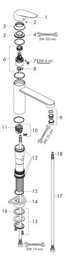 hansgrohe Spültisch-Einhebelmischer 120 Focus M42 1jet, chrom