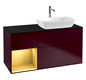 V&B Waschtisch-Unterschrank Finion 120cm, Abdeckplatte black matt, Regal Gold matt lacquer, Peony Matt