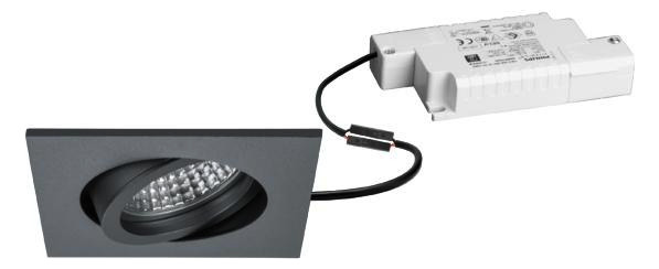 LED-Einbaustrahler 6W 3000K 730lm Konv ti mt 1LED Alu IP20 RF:hochglänzend