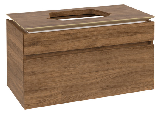 V&B Waschtischunterschrank Legato 100x55x50cm, Waschtisch mittig, Kansas Oak