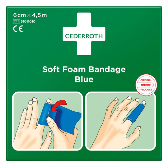 CEDERROTH-Schaumbandage 450cm-Rolle, 6cm breit, blau