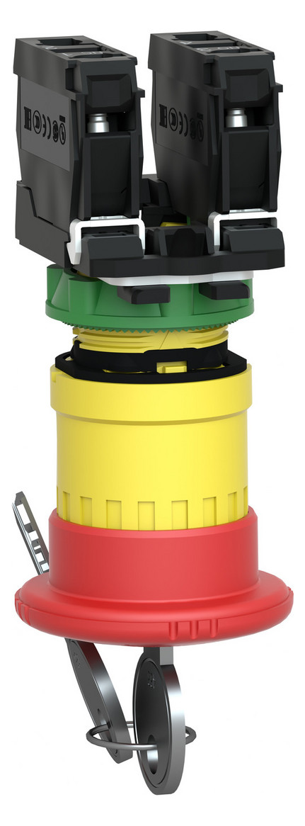 Not-Aus Taster EB IP66 Schlüssel 1S 1Ö Ø22,5mm Einb Schraub