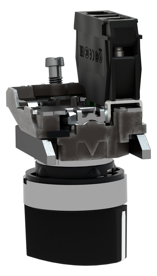 Wahlschalter 2stuf rast kurz.Drehgriff Ø22,5mm Schaltfunktion verrastend IP66