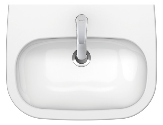Duravit Waschtisch D-Code 60 x 46 cm, mit Hahnloch, Überlauf, Hahnlochbank, weiß