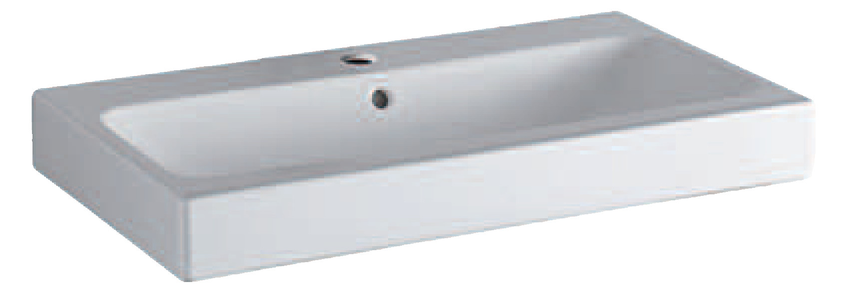 Geberit Waschtisch iCon 75 x 48,5 cm, weiß KeraTect, mit Hahnloch, mit Überlauf