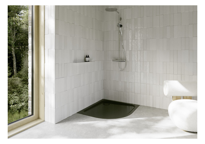 Duschwanne BetteCorner 5461 90x100x3,5cm, Glasur, slate