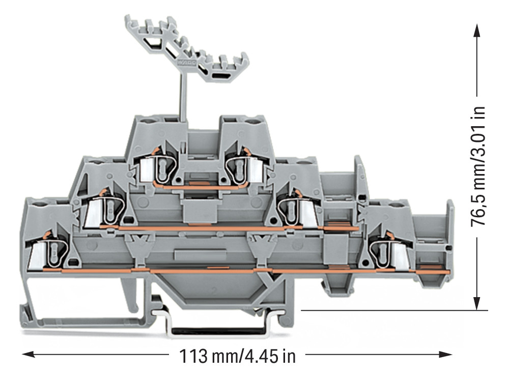 Reihenklemme 0,08-2,5qmm Serie 280 20A 3Etagen 2kl gr Hutschiene TH35
