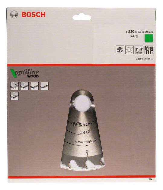 Bild HM-Kreissägeblatt 230x2,8/1,8x30 24Z WZ Bos VE à 1 Stück Optiline Wood - BOSCH-1