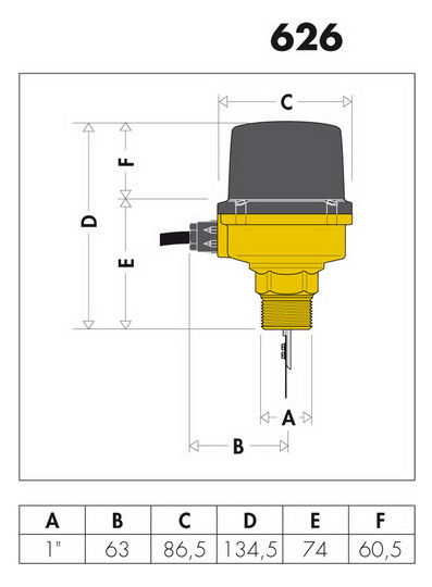 Caleffi Strömungswächter 1", mit Paddel für Rohrleitungen von 1"-8"