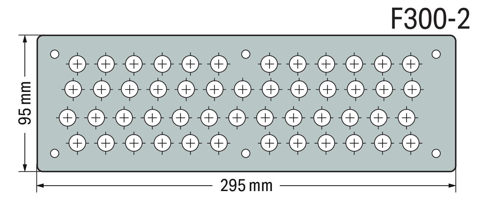 Schrank-Frontplatte 2HE Serie 850 lack B295xH95mm ST