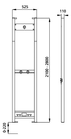 Burda Duschelement BS+ für AP-Armaturen und Geberit Wandablauf DN 40, für Brausekopf