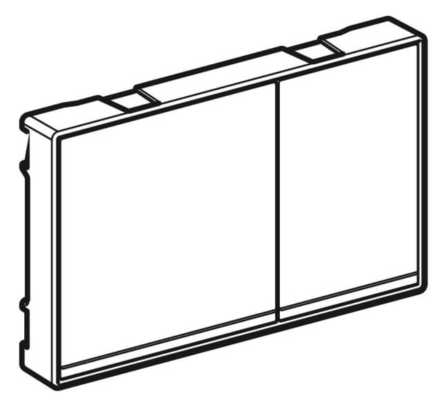 Geberit Abdeckplatte Omega60 Square Taste sandgrau, Glas glänzend, Zinkdruckguss, für 2-Mengen-Spülung