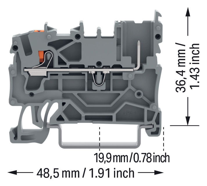 Reihenklemme 0,25-4qmm 1Etage 2kl gr 24A TS35 Hutschiene TH35