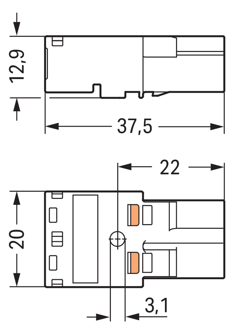 Steckverbinder Gebäude 2p Federzug 250V 25A 4qmm 1
