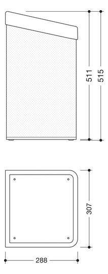 HEWI Papierhandtuchkorb 477 Lochblech weiß, stahlblau, für 60 l Beutel