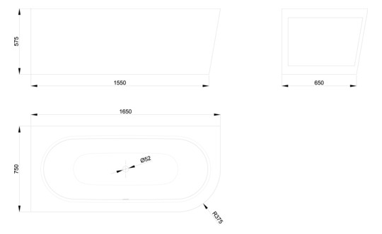 Badewanne BetteStarlet IV Silhouette-6650 starwhite, 165x75x42cm, mit Schürze
