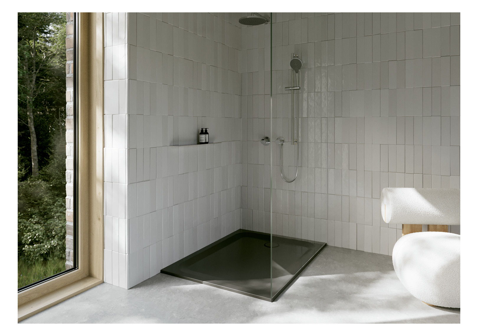 Duschwanne BetteUltra 1670 120x75x3,5cm, Glasur, Mini-Wannenträger, slate