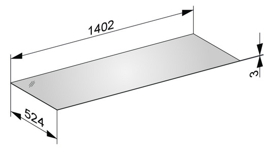 KEUCO Abdeckplatte Edition 11 140,2 x 0,3 x 52,4 cm, Cashmere, Glas Cashmere, ESG Glas Unterseite lackiert