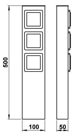 ALBE Steckdosensäule Edelstahl 3- 692107 
