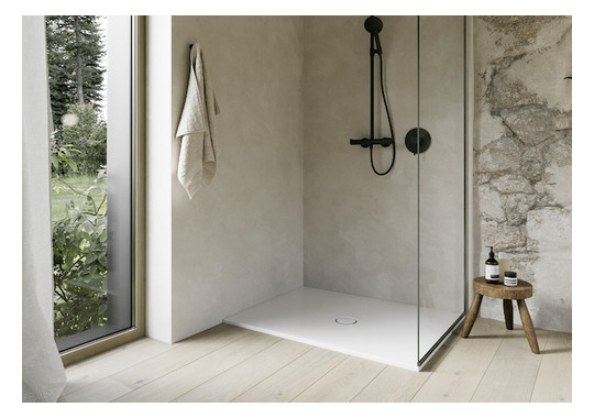 Duschfläche BetteFloor 5841 90x75cm, Glasur, Mini-Wannenträger, starwhite