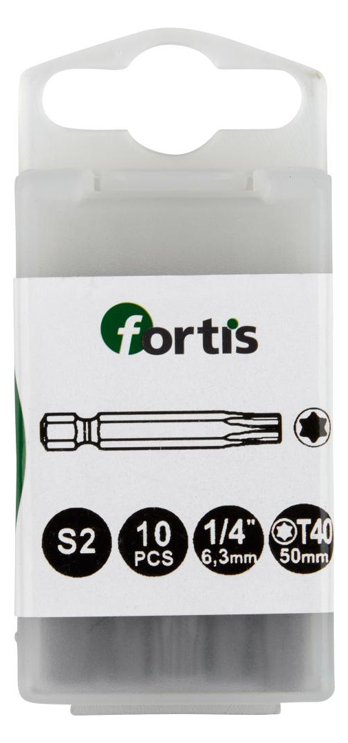 Bild Bit zähhart 1/4"" DIN3126 E6,3 T40x50mm 10er Pack FORTIS-0