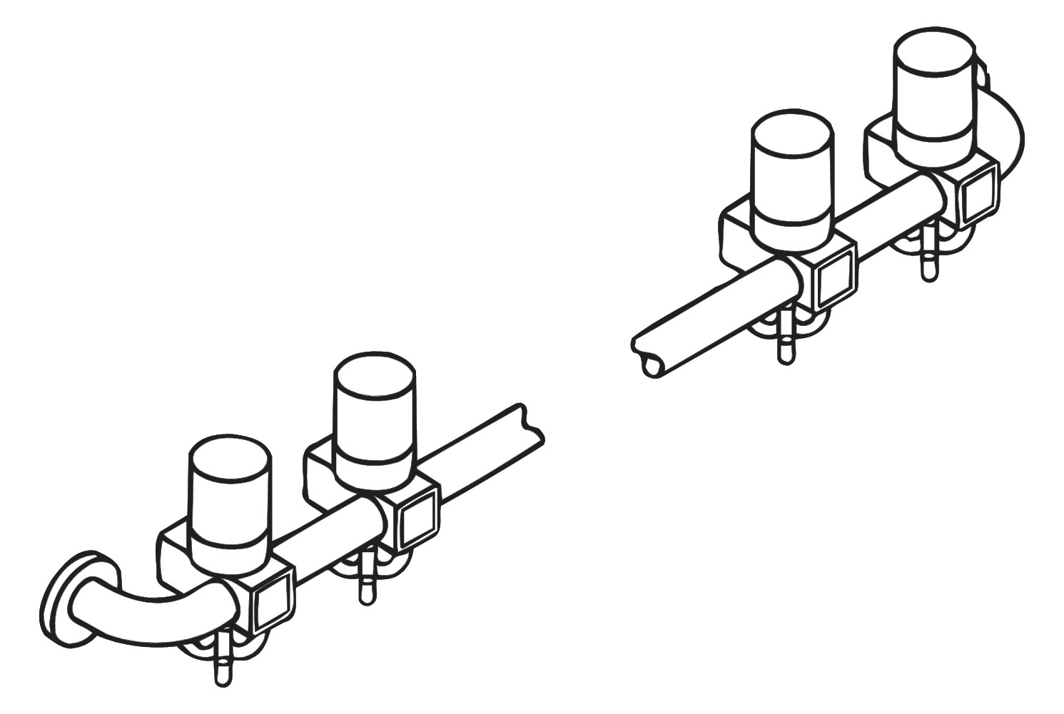 HEWI Garderobenstange gerade, d= 33mm, 3-fach Haken, senfgelb