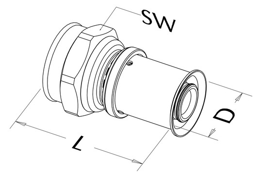 Roth Übergangsmuffe RIS 20 mm x 1/2" IG, Messing