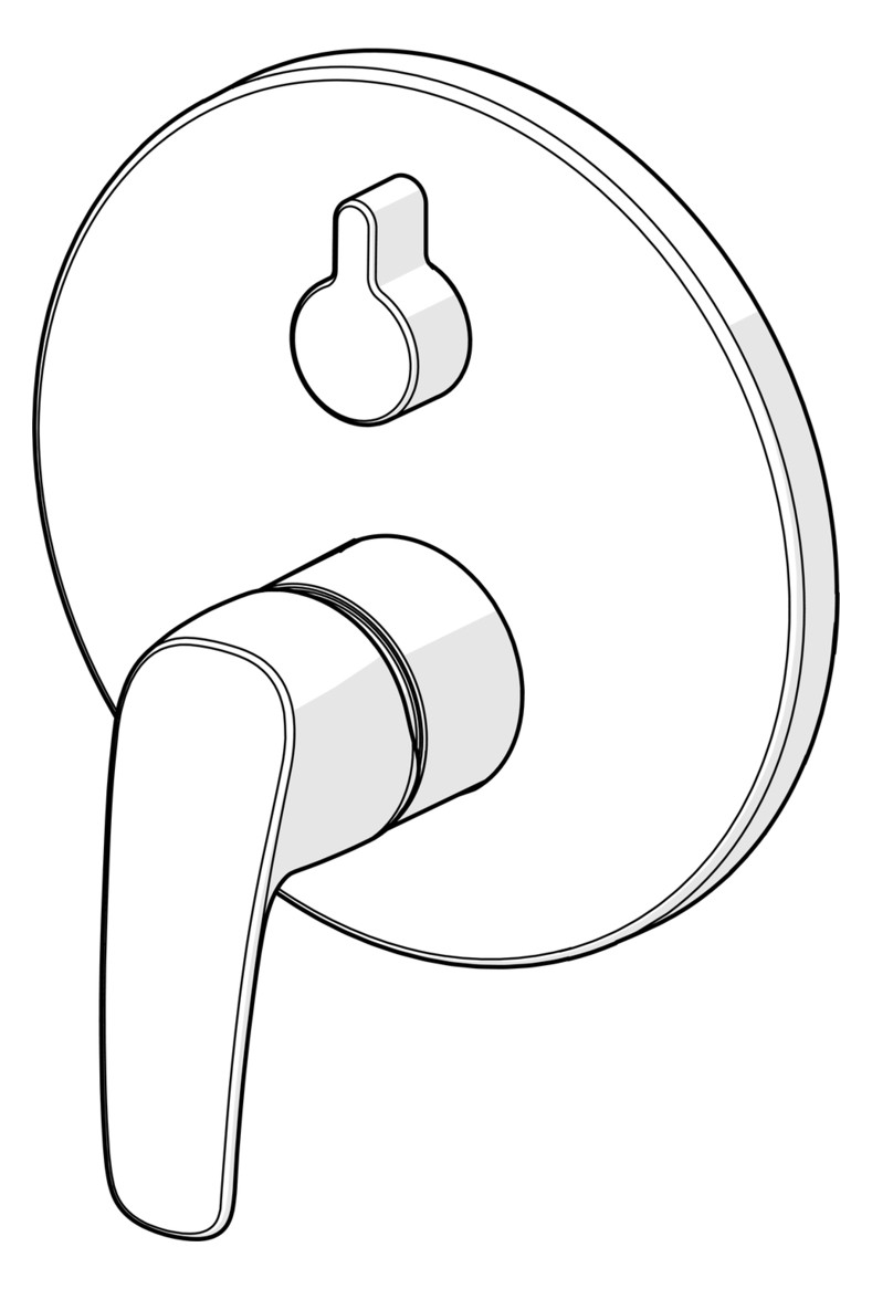 HANSA Fertigmontageset HANSAPINTO UP-Wannen-Einhebelmischer, mit Sicherungseinrichtung, Rosette rund, chrom