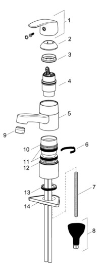 HANSA Waschtisch-Einhebelmischer HANSAPINTO ohne Ablaufgarnitur, Ausladung 133mm, chrom