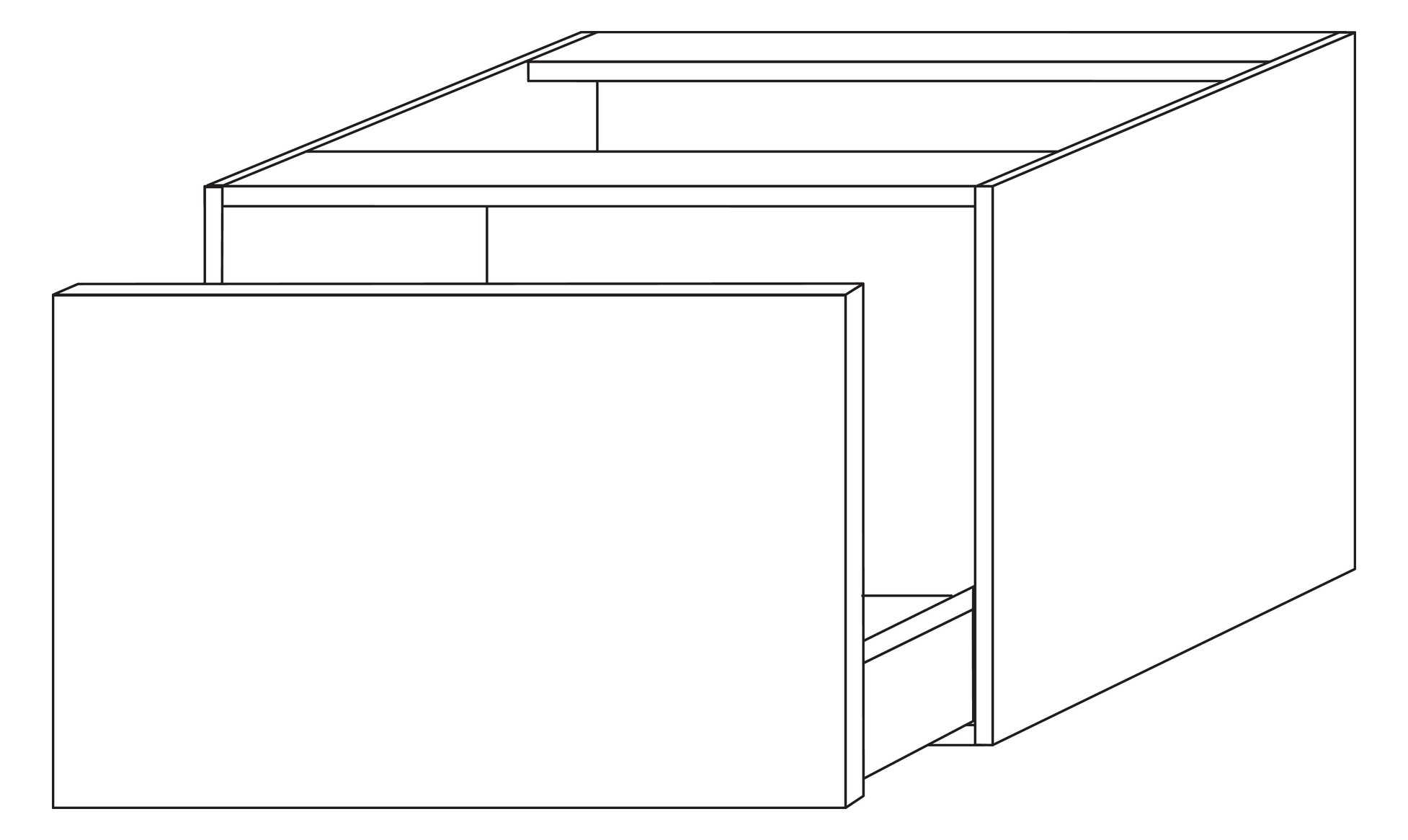 SA Anbau-/Solitärschrank mit Auszug 2morrow (G3231) 340x500x520 Black-Oak