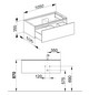 KEUCO Waschtischunterschrank Edition 11 Planning 105x35x53,5cm, 1 Frontauszug, rechts, Innenbeleuchtung, Lack Seidenmatt, Glas Schwarz
