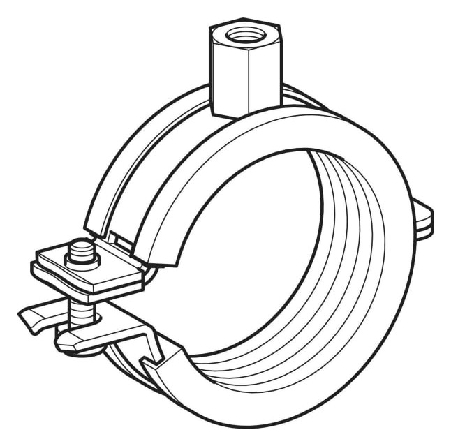 Geberit Rohrschelle FlowFit 48-53 mm, Breite 8,2 cm, Länge 45 mm, mit Gewindemuffe M8/M10