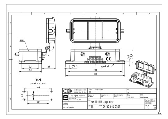 HART Anbaugehäuse            09300160302 