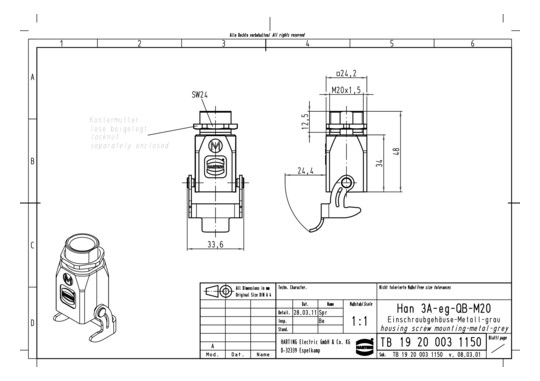 HART Einschraubgehäuse M20   19200031150 