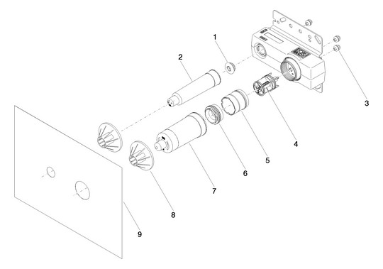 Dornbracht UP-Grundkörper für Wand-Einhandmischer, Mischer rechts, Mischer rechts