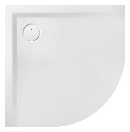 Hoesch Mineralguss-Viertelkreis-Duschwanne Muna 90 x 90 x 3 cm, weiß matt, Solique, Antirutsch