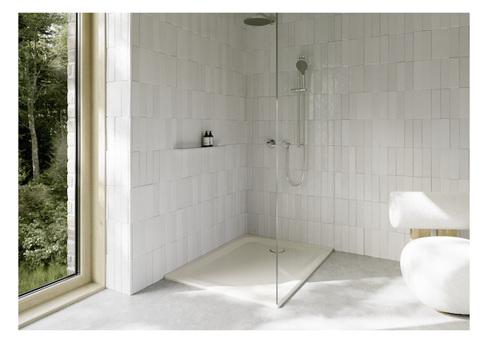 Duschwanne BetteUltra 1260 120x90x3,5cm, Mini-Wannenträger, pergamon