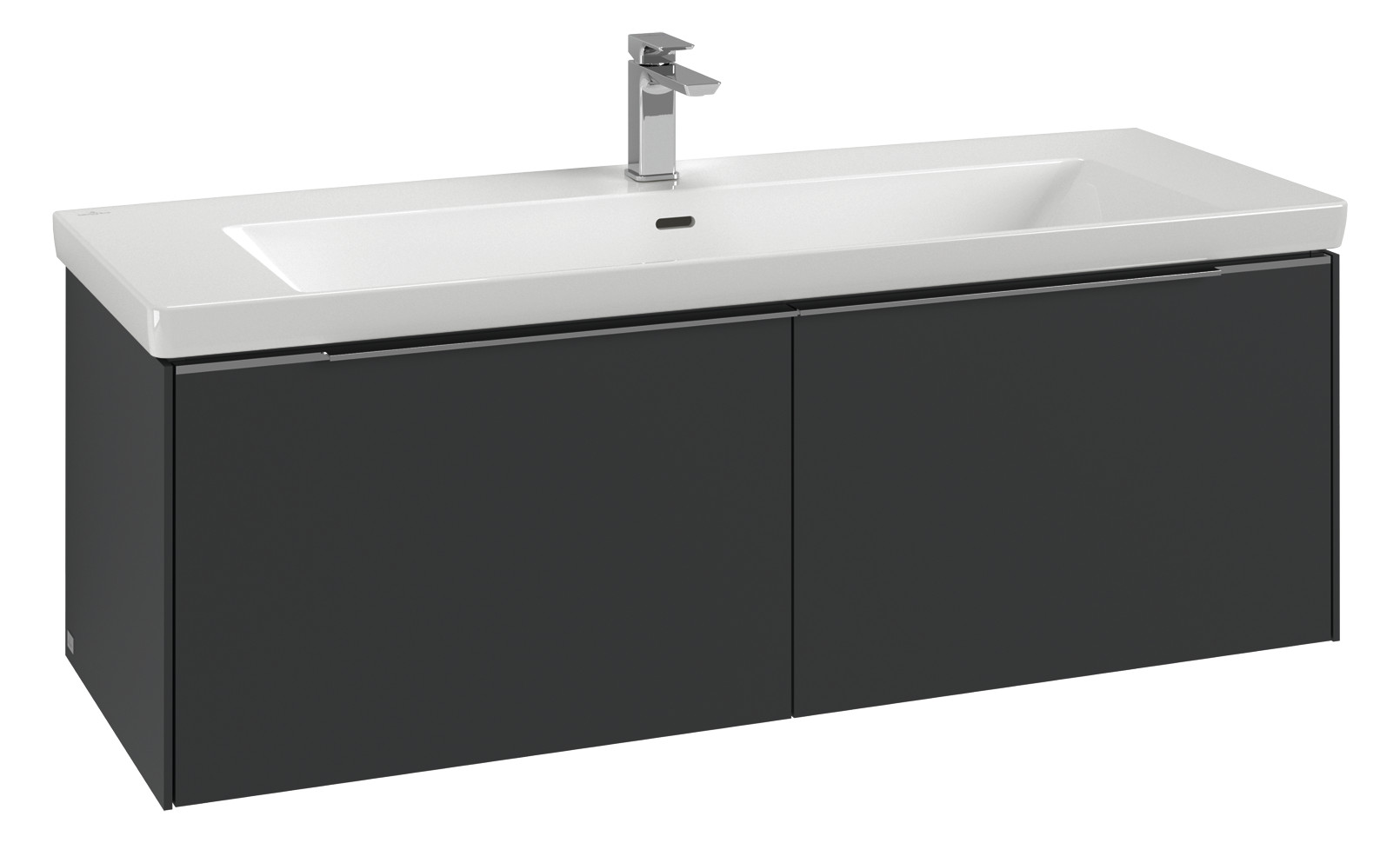 V&B Waschtisch-Unterschrank Subway 3.0 127,2x42,9x47,8cm, mit LED/Griff Aluminium glänzend, brilliant white