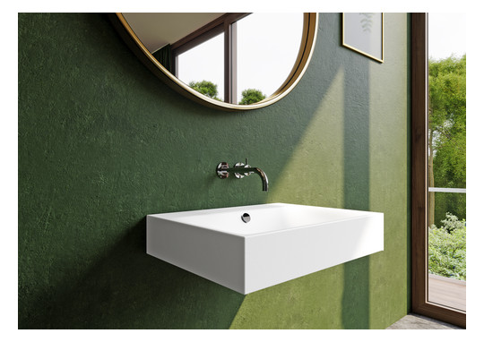 Kaldewei Wand-Waschtisch SILENIO 3045, 90 x 46 x 12 cm, warm grey 10 Perl-Effekt, ohne Überlauf, mit Hahnloch