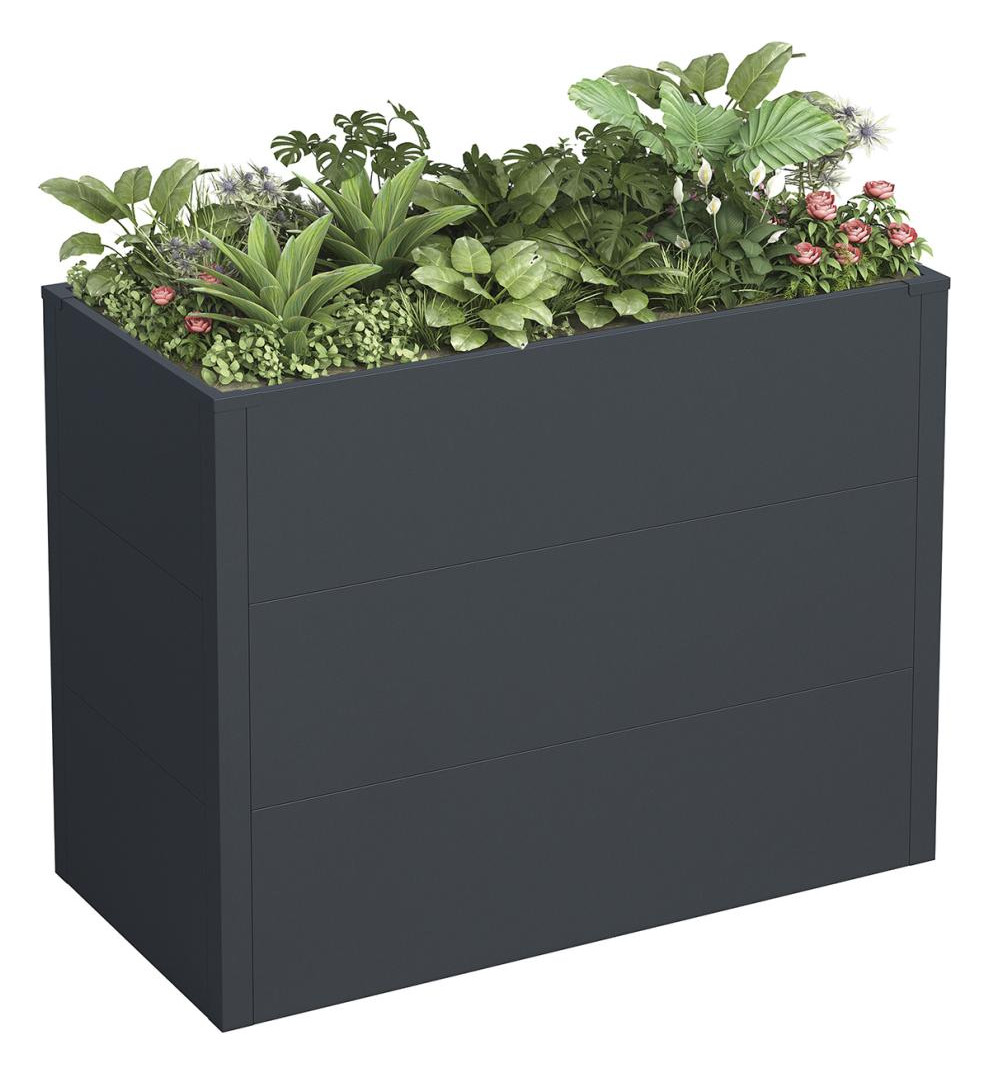 Bild ELKE Metall-Hochbeet 100 x 50 x 77 cm, S tahl verzinkt pulverbesch. ANTHRAZIT - n.a.-2