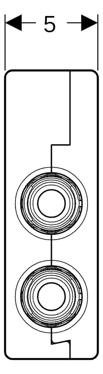 Geberit Kreuzungs-T-Stück FlowFit Ø 20 x 16 x 16 mm, 186 mm, mit Dämmbox