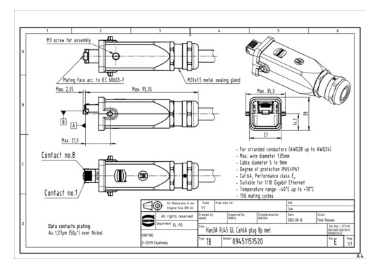 HART Steckverbinder Han3A    09451151520 