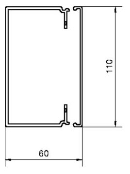 Leitungsführungskanal Kst 60x110x2000mm ver-ws LF-K unbeh hfr 5460qmm RAL9016