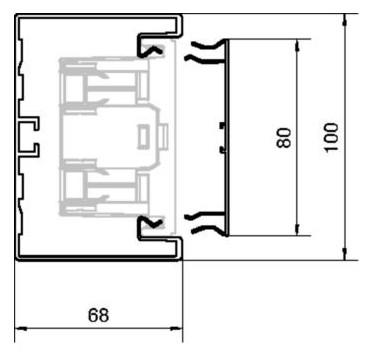 Geräteeinbaukanal Alu 100x68mm natur anod/elox GEB-K 5800qmm 2000mm