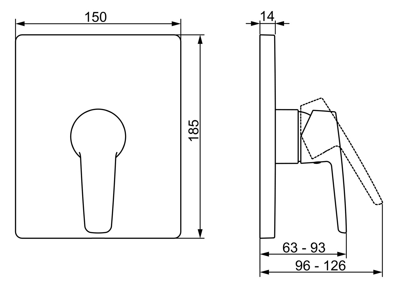 HANSA Fertigmontageset HANSABLUEBOX POLO UP-Brause-Einhebelmischer, eckige Rosette, chrom
