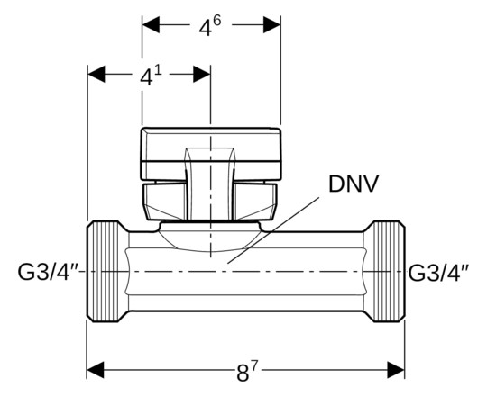 Geberit Temperatur- und Volumenstromsensor G 3/4", Länge 8,7 cm, für GEBUS, Breite 4,8cm